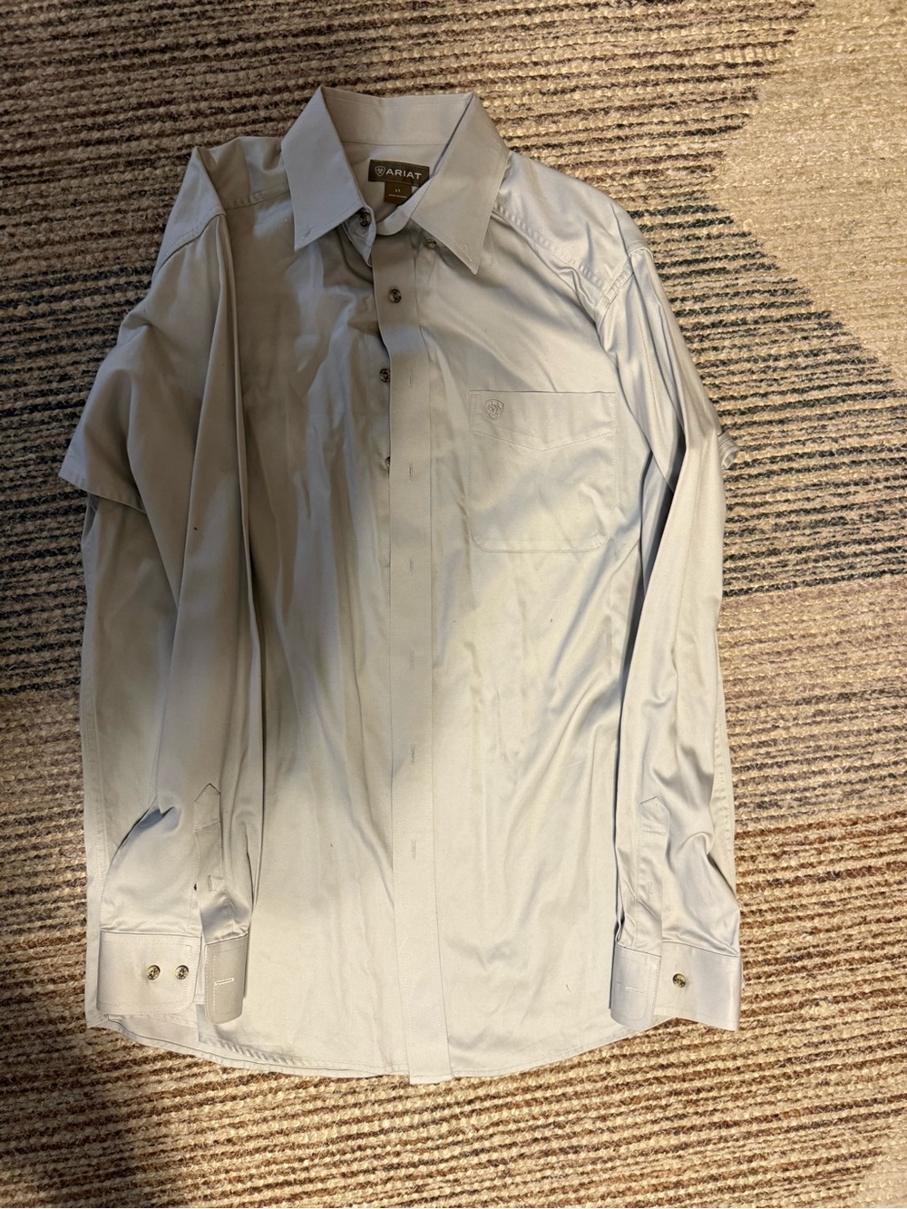 Ariat Men’s Light Gray Long-Sleeve Dress Shirt